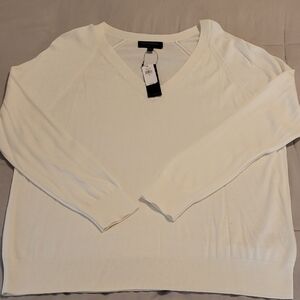 Banana Republic Women's Forever V-neck Sweater In Snow Day